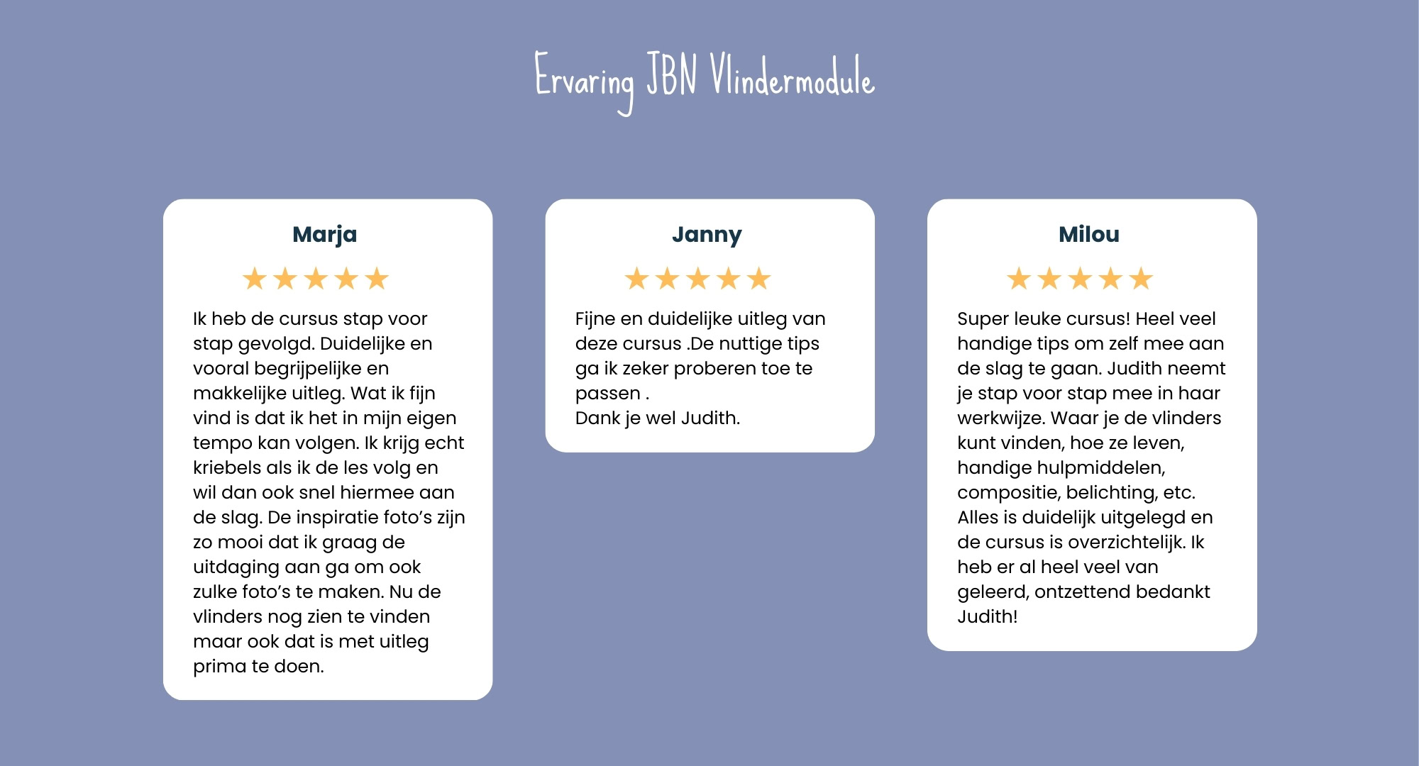 ervaring vlindermodule